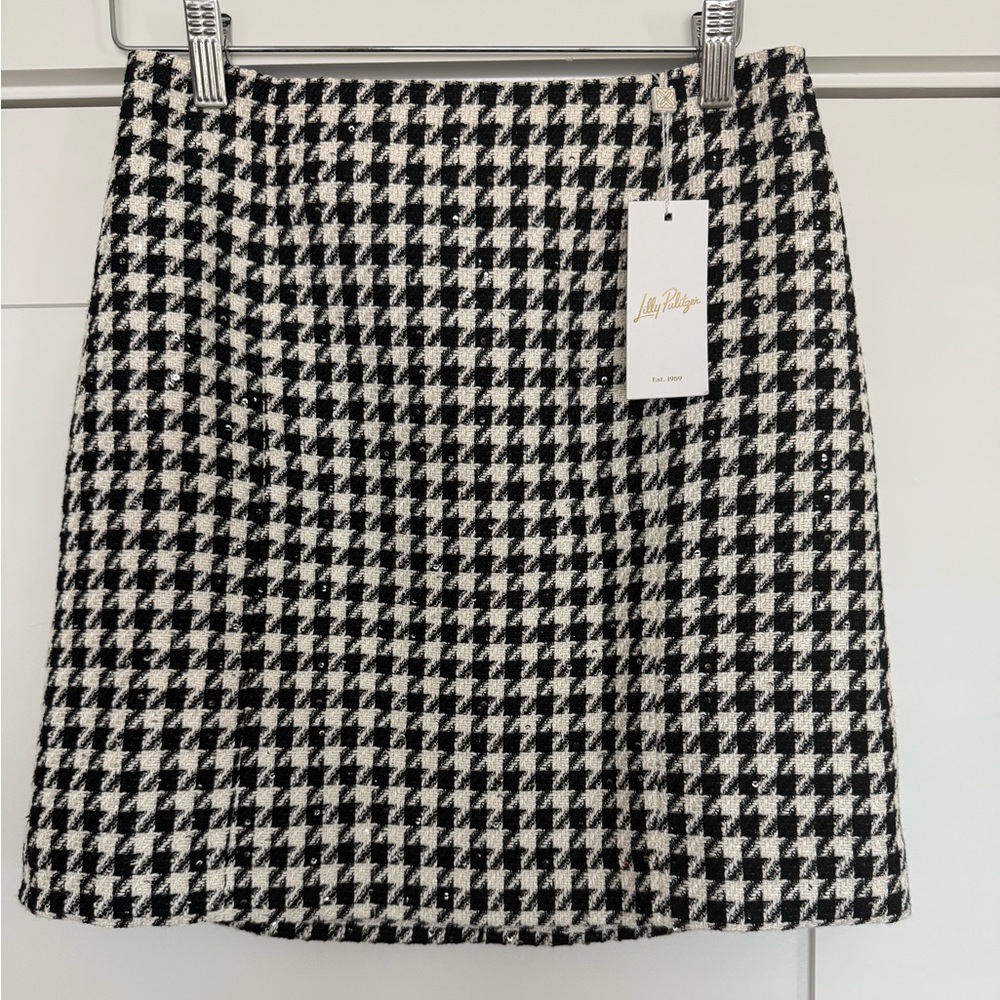 Black and White Houndstooth Skirt from Lilly Pulitzer size 0
